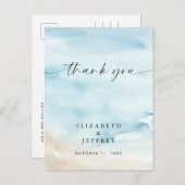 Watercolor Ocean Summer Beach Danke Karte (Vorne/Hinten)