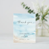 Watercolor Ocean Summer Beach Danke Karte (Stehend Vorderseite)