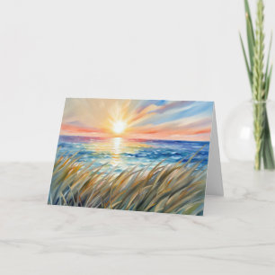 Watercolor Ocean Sunrise Geburtstag Karte