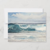 Watercolor Ocean Wave Art Note Card Set Mitteilungskarte (Vorderseite)