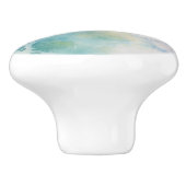 Watercolor Ocean Waves Beach Keramikknauf (Seitenansicht)