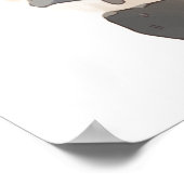 Watercolor of a blue gray flatbed truck poster (Ecke)