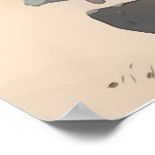 Watercolor of a blue gray flatbed truck poster (Ecke)