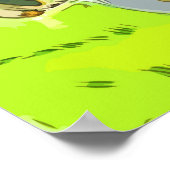 Watercolor of a yellow tractor with backhoe poster (Ecke)