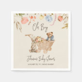 Watercolor Oh Boy Boho Kinderzimmer Babydusche Nic Serviette (Vorderseite)