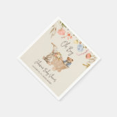 Watercolor Oh Boy Boho Kinderzimmer Babydusche Nic Serviette (Ecke)