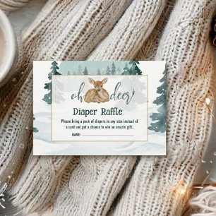 Watercolor Oh Deer Winter Wonderland Windel-Raffle Begleitkarte