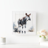 Watercolor Okapi AREF285 - Watercolor Quadratische Wanduhr (Zuhause)