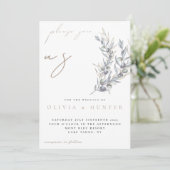 Watercolor Olive Branch Photo Wedding Invitation Einladung (Stehend Vorderseite)