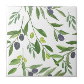 Watercolor Olive  Fliese (Vorderseite)