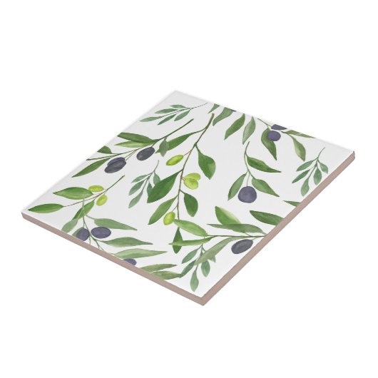 Watercolor Olive  Fliese (Seite)