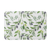 Watercolor Olive Pattern Badematte (Vorderseite)