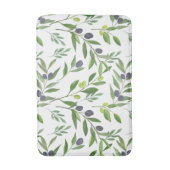 Watercolor Olive Pattern Badematte (Vorderseite Vertikal)