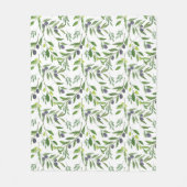 Watercolor Olive Pattern  Fleecedecke (Vorderseite)