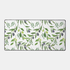 Watercolor Olive Pattern Schreibtischunterlage