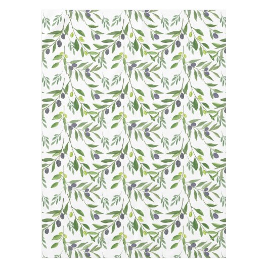 Watercolor Olive Pattern Tischdecke (Vorderseite)