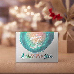Watercolor OM YOGA Instructor Geschenkgutschein Rabattkarte