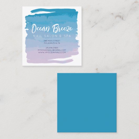 WATERCOLOR OMBRE Business Company Card Quadratische Visitenkarte (Vorne/Hinten)