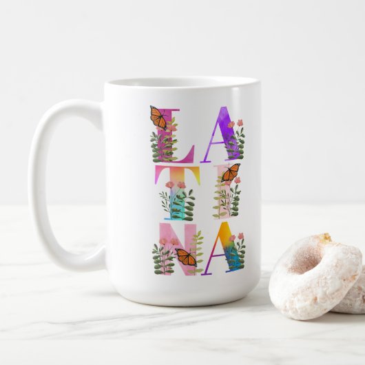 Watercolor Ombre Latina Kaffeetasse (Mit Donut)