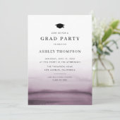 Watercolor Ombre Lila Modern Graduation Party Einladung (Stehend Vorderseite)
