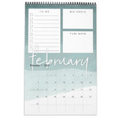 Watercolor Ombre Monatlicher Planerkalender Kalender (Feb 2027)