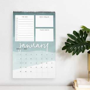 Watercolor Ombre Monatlicher Planerkalender Kalender