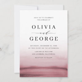Watercolor Ombre Red Modern Wedding Einladung