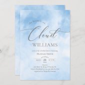 Watercolor On Cloud 9 Bridal Shower Einladung (Vorne/Hinten)