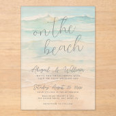 Watercolor On The Beach Wedding Acryleinladungen (Vorderseite)