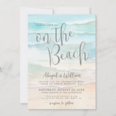 Watercolor On The Beach Wedding All In One Einladung (Vorderseite)