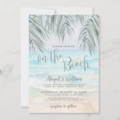 Watercolor On The Beach Wedding All In One Einladung (Vorderseite)