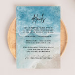 Watercolor On The Beach Wedding Details Begleitkarte<br><div class="desc">Watercolor On The Beach Wedding Details Card
Add custom text to the back to provide any additional information needed for your guests.</div>