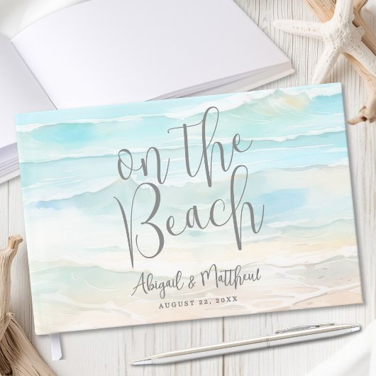Watercolor On The Beach Wedding Gästebuch