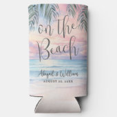 Watercolor On The Beach Wedding Selters Dosenkühler (Rückseite)