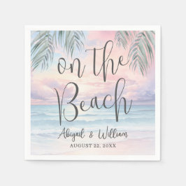 Watercolor On The Beach Wedding Serviette