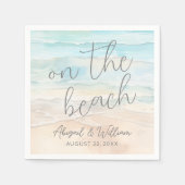 Watercolor On The Beach Wedding Serviette (Vorderseite)