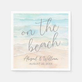 Watercolor On The Beach Wedding Serviette