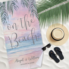 Watercolor On The Beach Wedding Strandtuch