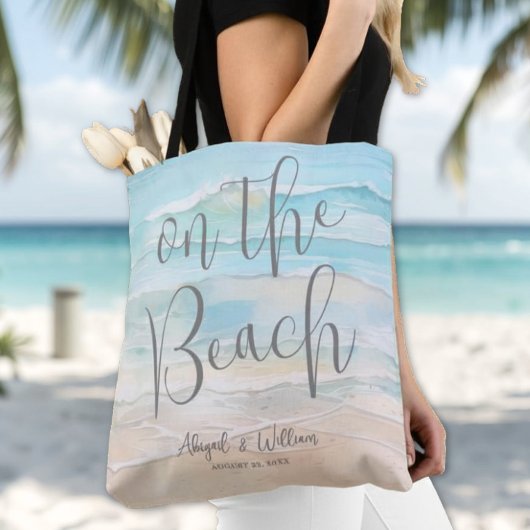 Watercolor On The Beach Wedding Tasche