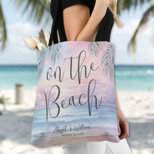 Watercolor On The Beach Wedding Tasche