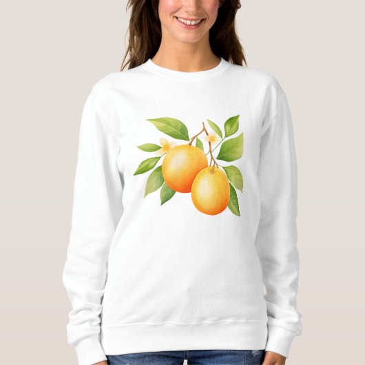 Watercolor Orange Flower Sweatshirt (Vorderseite)