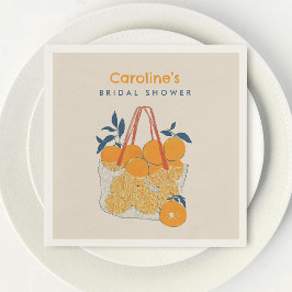 Watercolor Orange Juice Bridal Branch & Lunch  Serviette