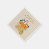 Watercolor Orange Juice Bridal Branch & Lunch  Serviette (Ecke)