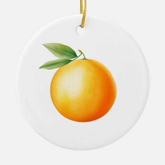 Watercolor Orange Keramik Ornament (Vorne)