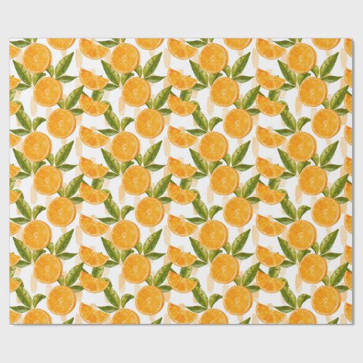 Watercolor Orange Pattern Geschenkpapier (Flach)