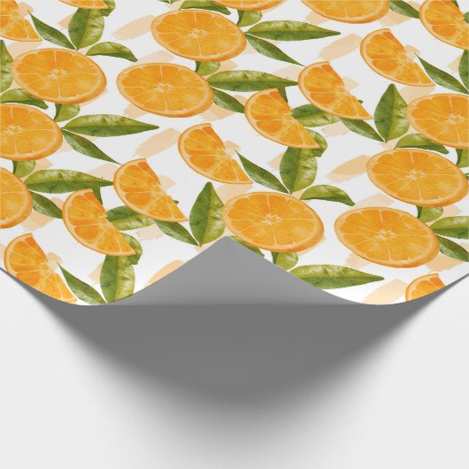 Watercolor Orange Pattern Geschenkpapier (Ecke)