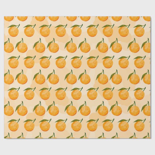 Watercolor Orange Pattern Geschenkpapier (Flach)