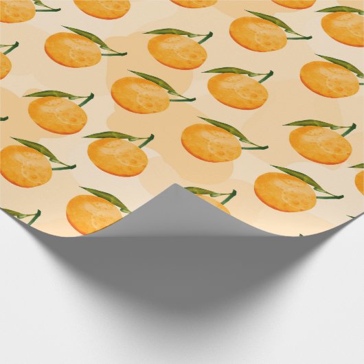 Watercolor Orange Pattern Geschenkpapier (Ecke)