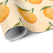 Watercolor Orange Pattern Geschenkpapier (Rolleneckpunkt)