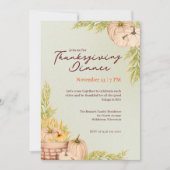 Watercolor Orange Pumpkin Patch Erntedank Einladung (Vorderseite)